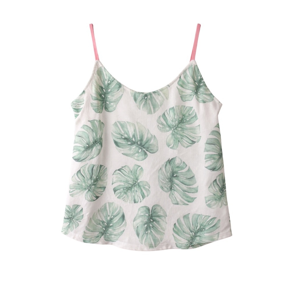 PJ Salvage Hawaiian Lotus Pajama Set Camisole & Shorts NWT Size XL/L Sleepwear - Picture 4 of 5